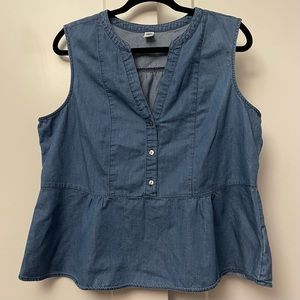 Old Navy Chambray Peplum Sleeveless Top